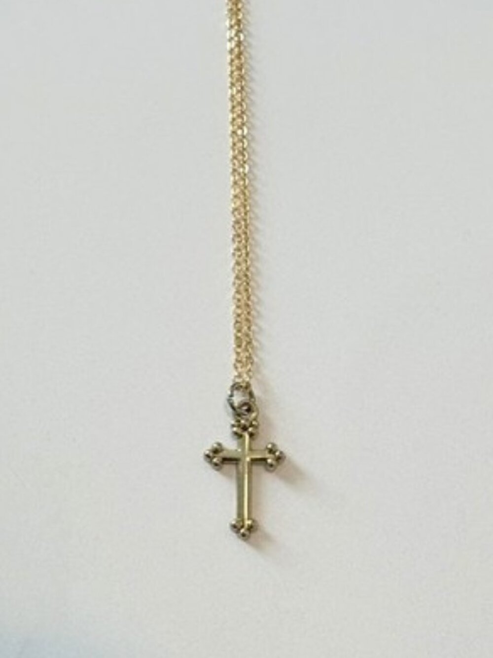 Gold-Plated Cross Necklace - 17 Inch Chain
